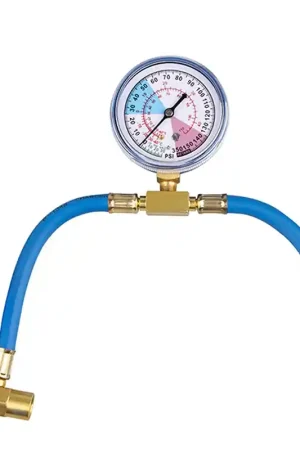 1 Manguera Azul Carga Refrigerante con Manometro R134A para Coche Llave 1/4 Oferta Flash