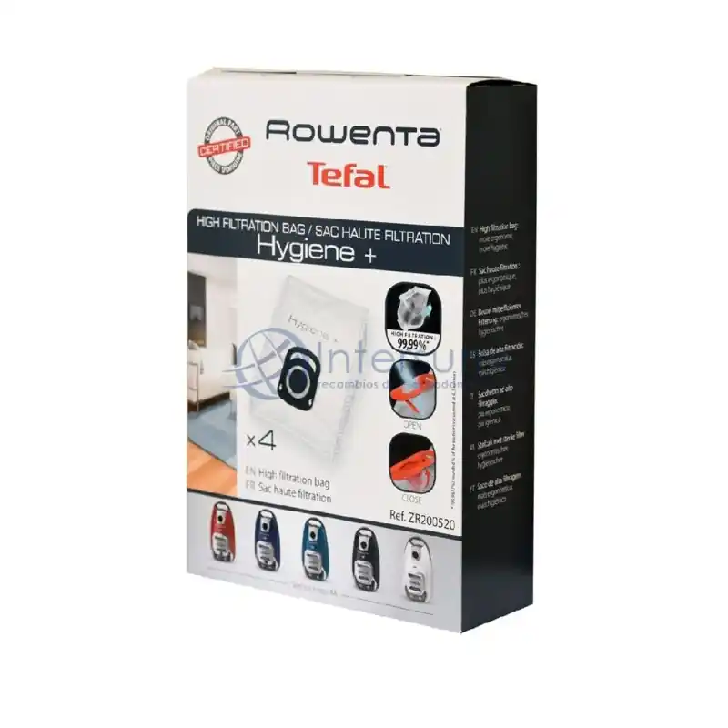 BOLSA ASPIRADOR HYGIENE + ROWENTA RO6331EA 4 UNIDADES ZR200520 Disponible Ahora