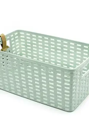 Garantía De Devolución De Dinero Cesta De Almacenamiento Organizador Rattan Mimbre 5 Litros Verde Claro