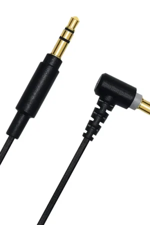 Cable De Audio Estereo Jack 3.5 Macho Acodado Dorado 3 M Negro Liquidación