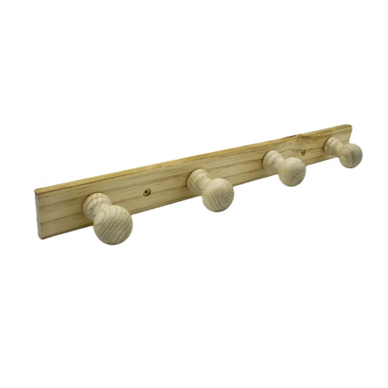 Oferta Flash Perchero 4 Pomos De Madera Pared Para Atornillar