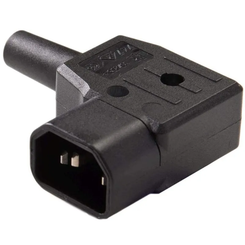 Conector Alimentacion C14 IEC Acodado Macho Negro Compra Ahora