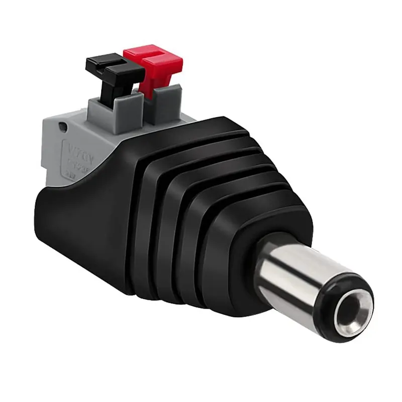 Conector DC Macho 5.5 X 2.1 Mm Terminal Negro Entrega Rápida
