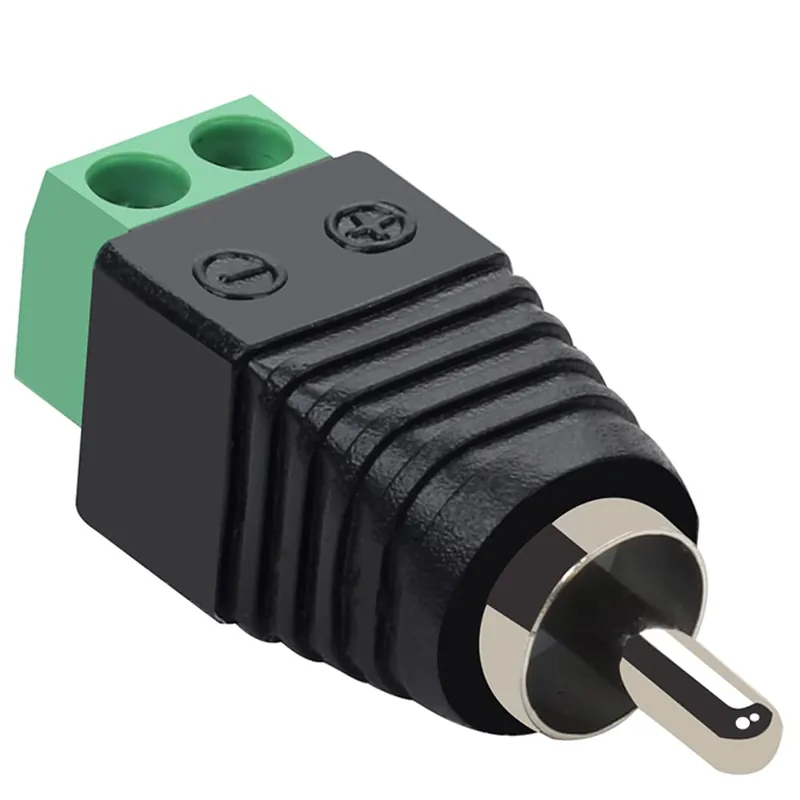 Pago Seguro Conector RCA Macho Terminal De Tornillo Negro
