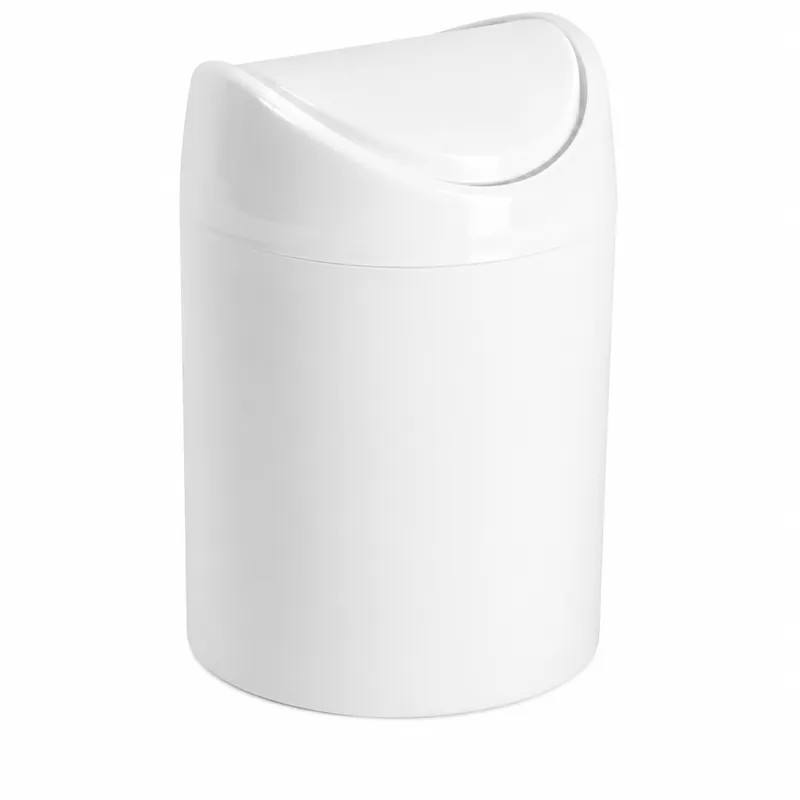 Papelera Basculante Plástico Para Mesa 1.4 Litros Blanco Stock Limitado