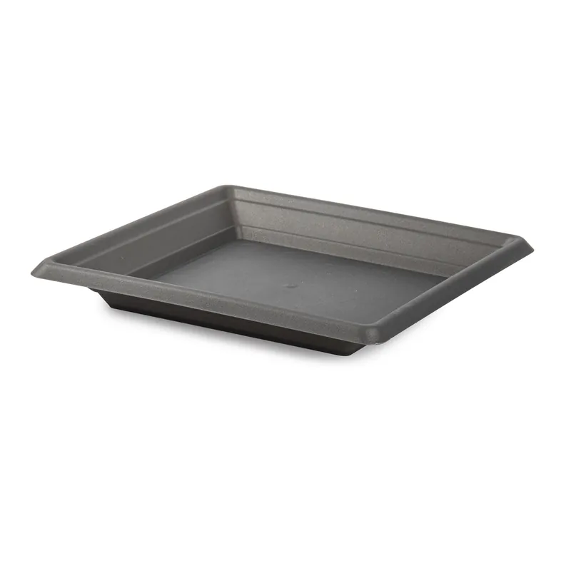 Plato Maceta Cuadrado 25 Cm Negro Última Versión