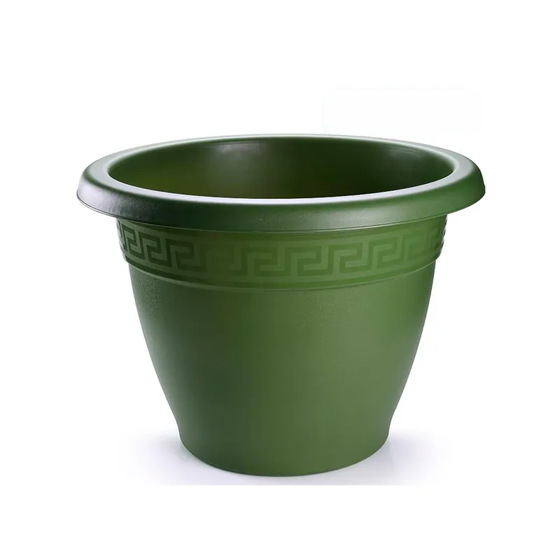 Macetero Redondo De Plastico 20 Cm Verde Gran Oferta