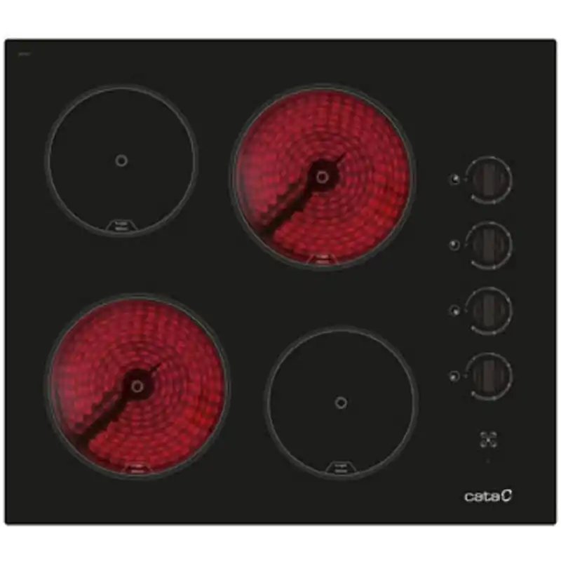 Cata 604HVIC Placa vitrocerámica de 60 cm, 4 zonas, Negro Súper Precio